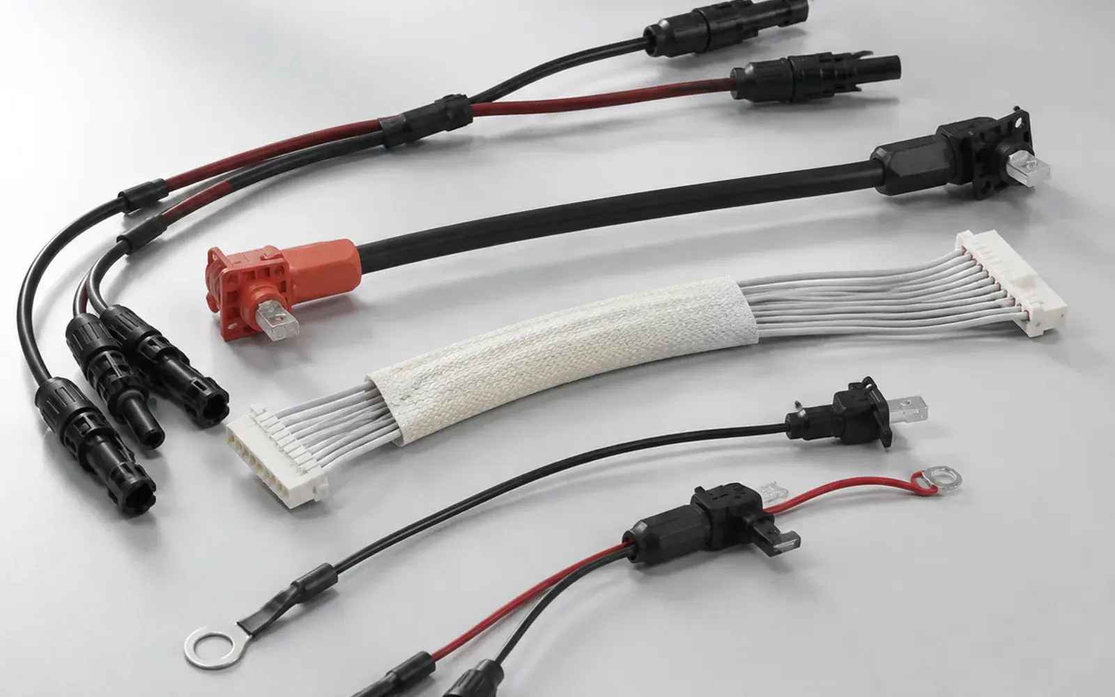 Illustration of wire harness, terminal, and connector products